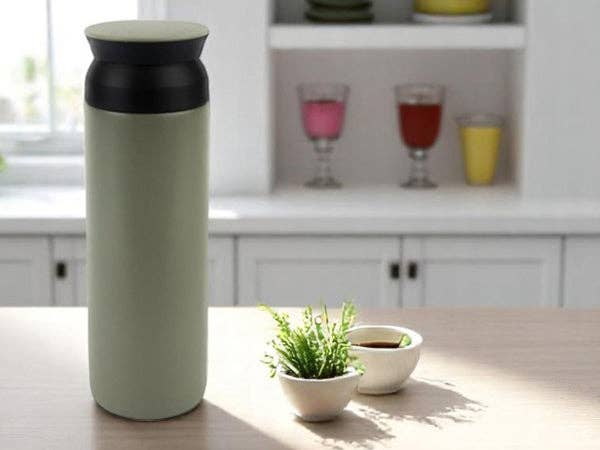 Emartbuy – wholesale Flask – Premium Stainless Steel Travel Mug Flask - Matt Khaki - 500 ml5