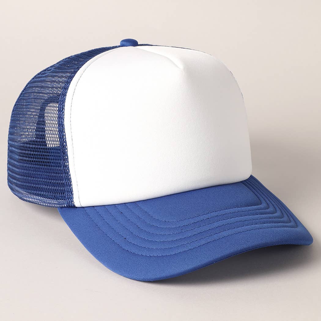 Fashion City - Wholesale Trucker Hat - Unisex - White Foam Front Colored Mesh Back Trucker Hat29