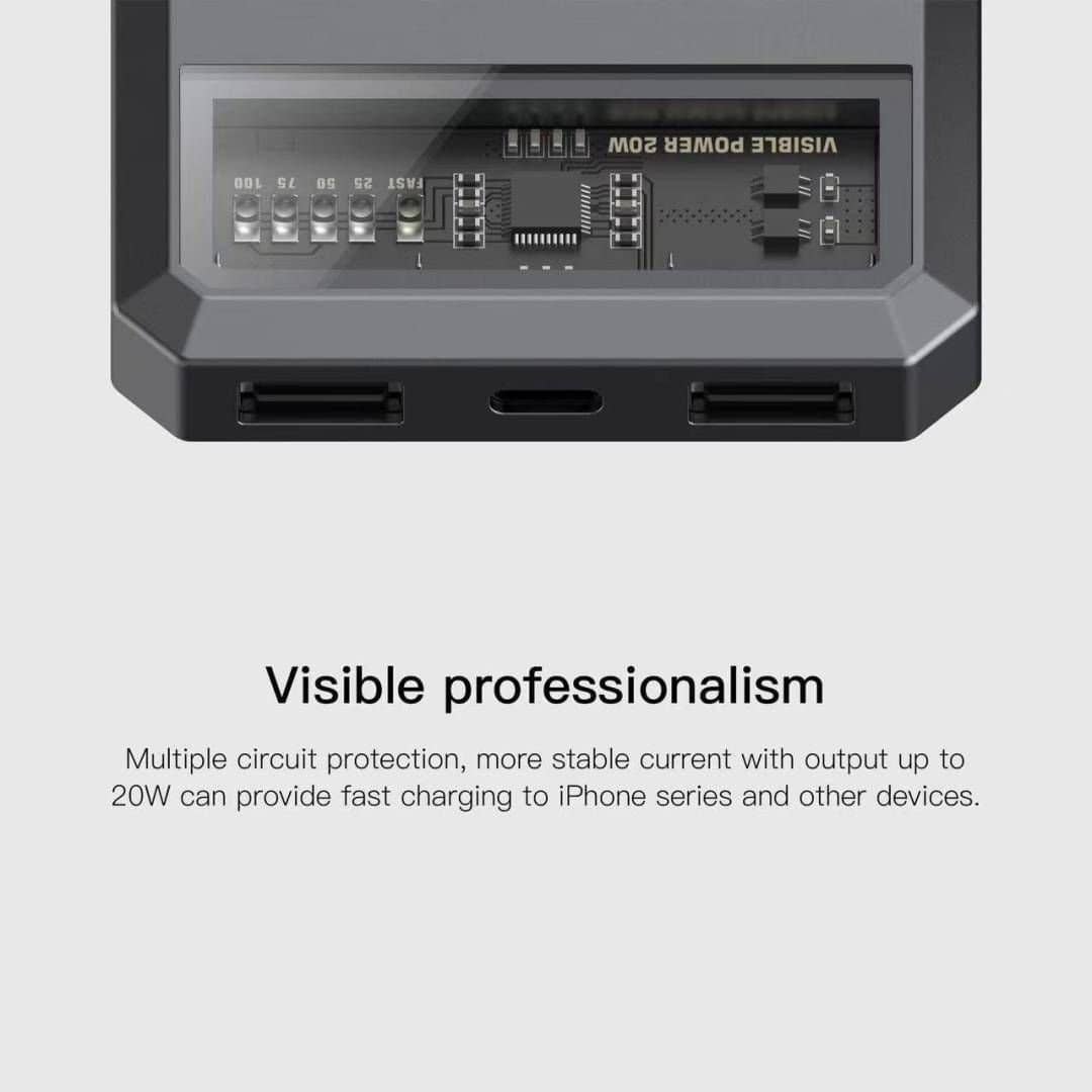 Sland – wholesale Bärbar laddare – Sland Power Bank Orsen E53, Eloop 10000 mAh, PD20W, grå6