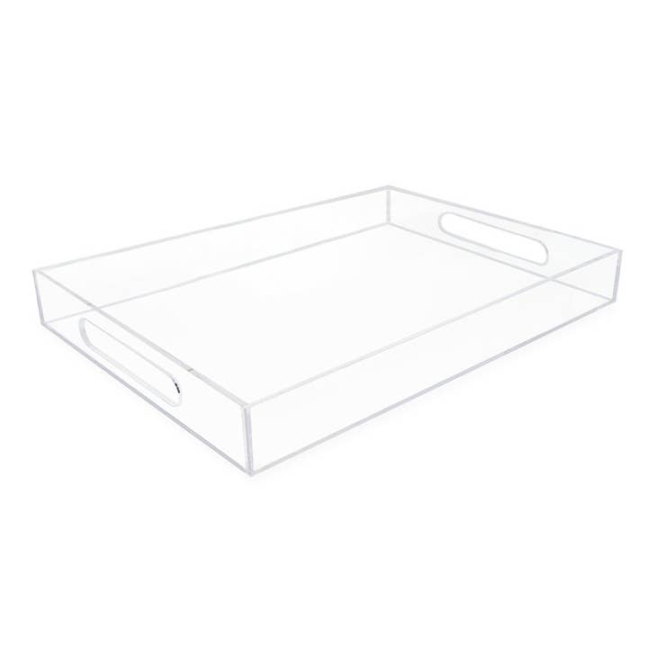 Isaac Jacobs Clear Acrylic Serving Tray with Cutout Handles for wholesale on Faire