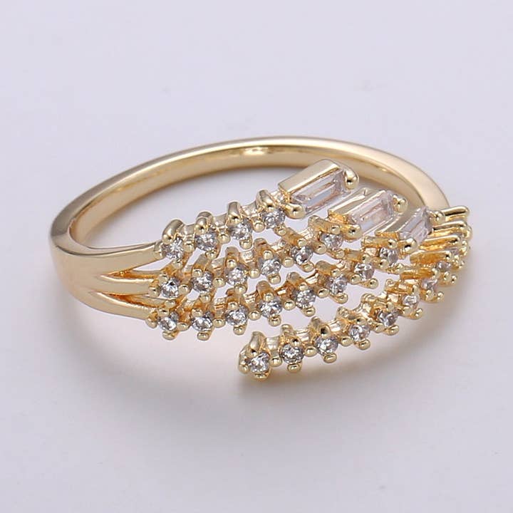 Dainty Baguette Stacking Ring, Gold Minimalist Ring, CZ Ring, Simple Diamond Ring, Gold Ring, Thin Ring, Gift for Her, Delicate Ring 184 for wholesale by Aim Eternal