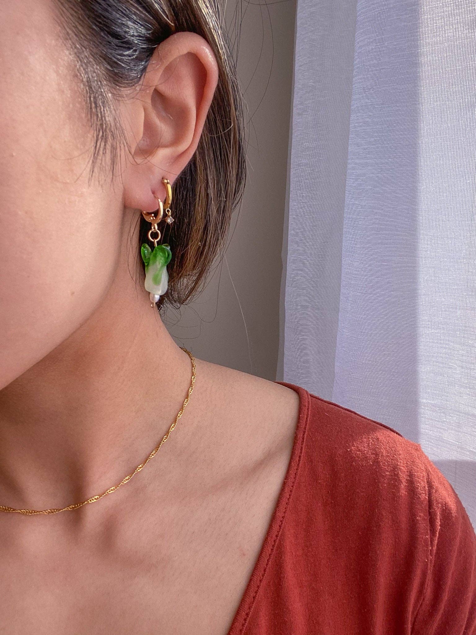 Lotus Haus Studio - Wholesale Huggie Earrings - Bok Choy Huggies4