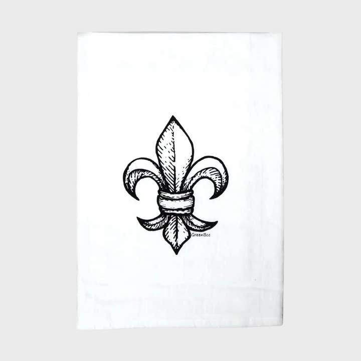 black Fleur-de-lis Kitchen Towel | Tea Towels | Louisiana Towels for wholesale on Faire0
