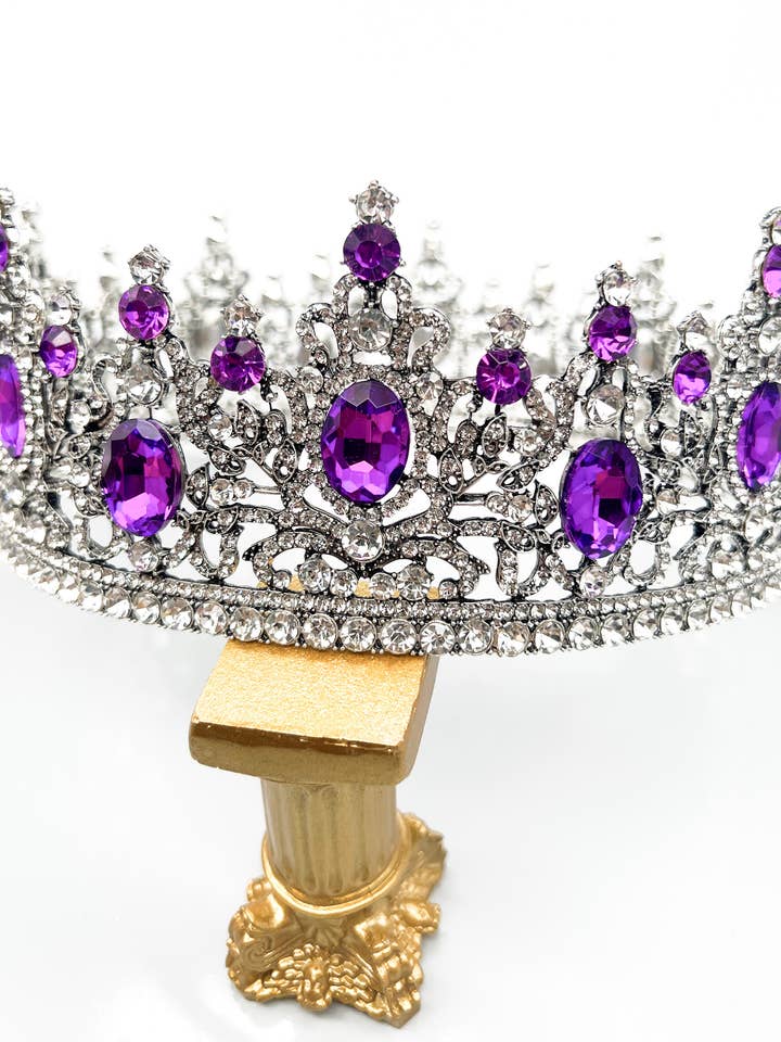 Corona da re reale, matrimonio, strass viola, compleanno, regalo per la vendita all'ingrosso da parte di Happy Dream Gifts