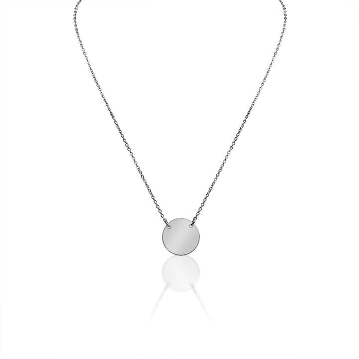 WJW - Wholesale Pendant/Charm Necklace - Stainless Steel Gold Blank Circle Necklace for Engraving