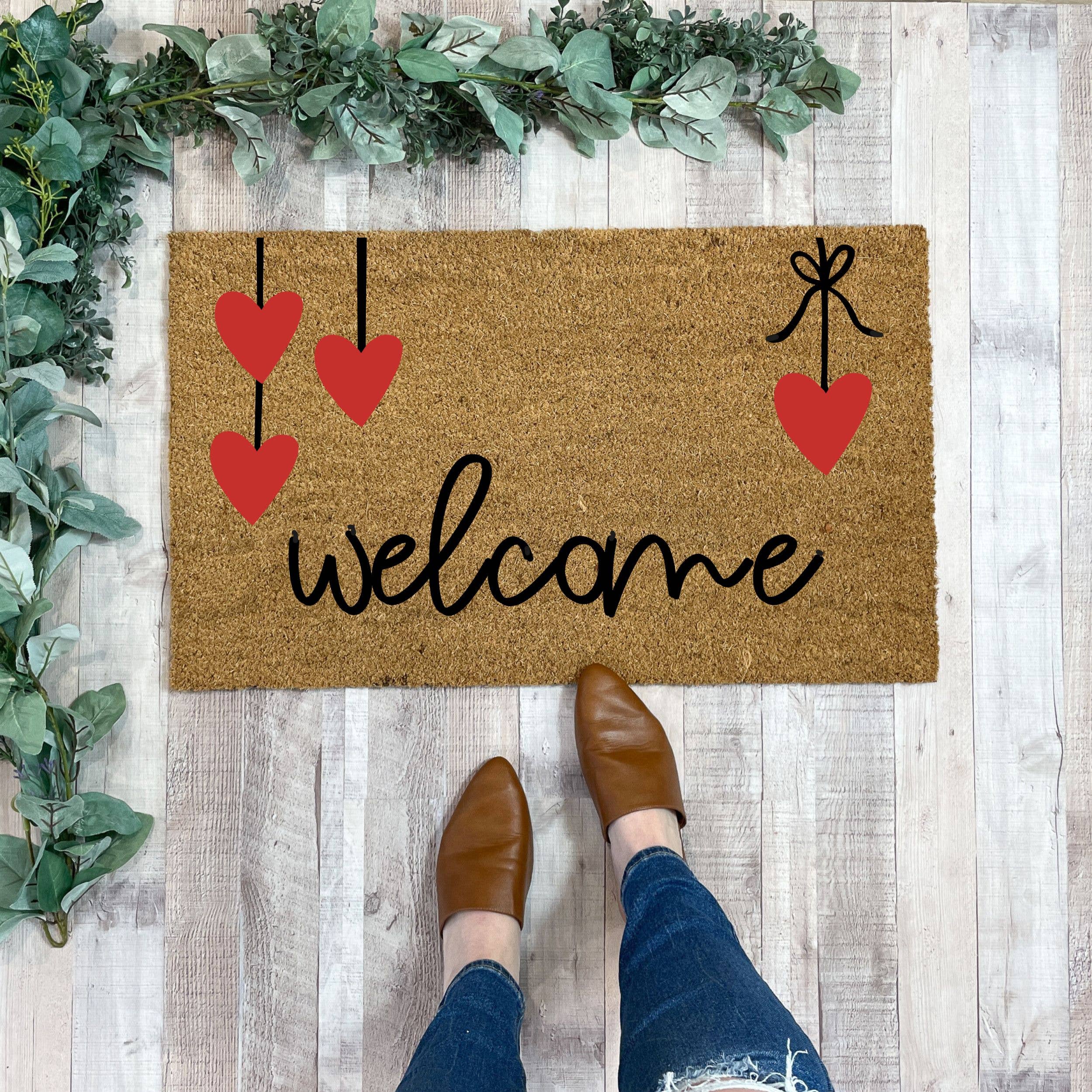 Nickel Designs Doormats - Wholesale Door Mat - Welcome Valentine's Hearts Doormat1