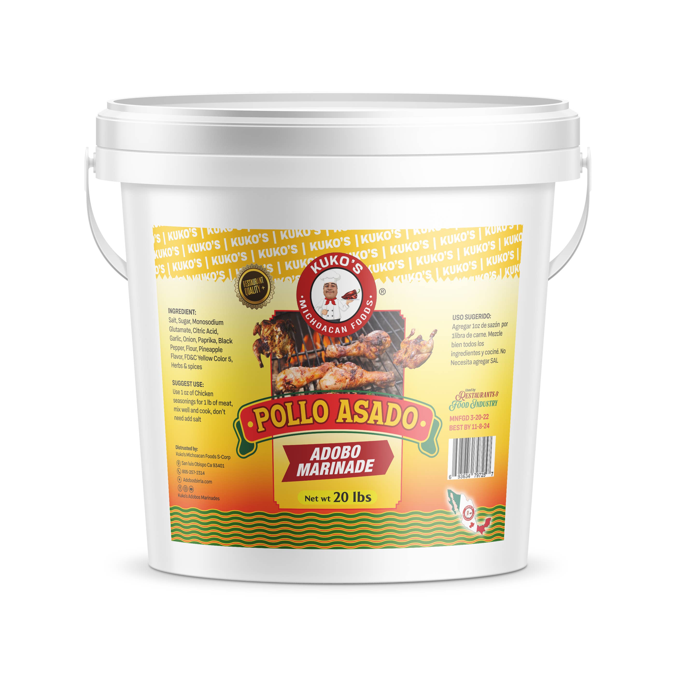 Kuko's adobos marinade sauce and seasoning - Vente Marinade - Pollo Asado Rojo Red 20 livres de marinade pour poulet grillé en vrac2