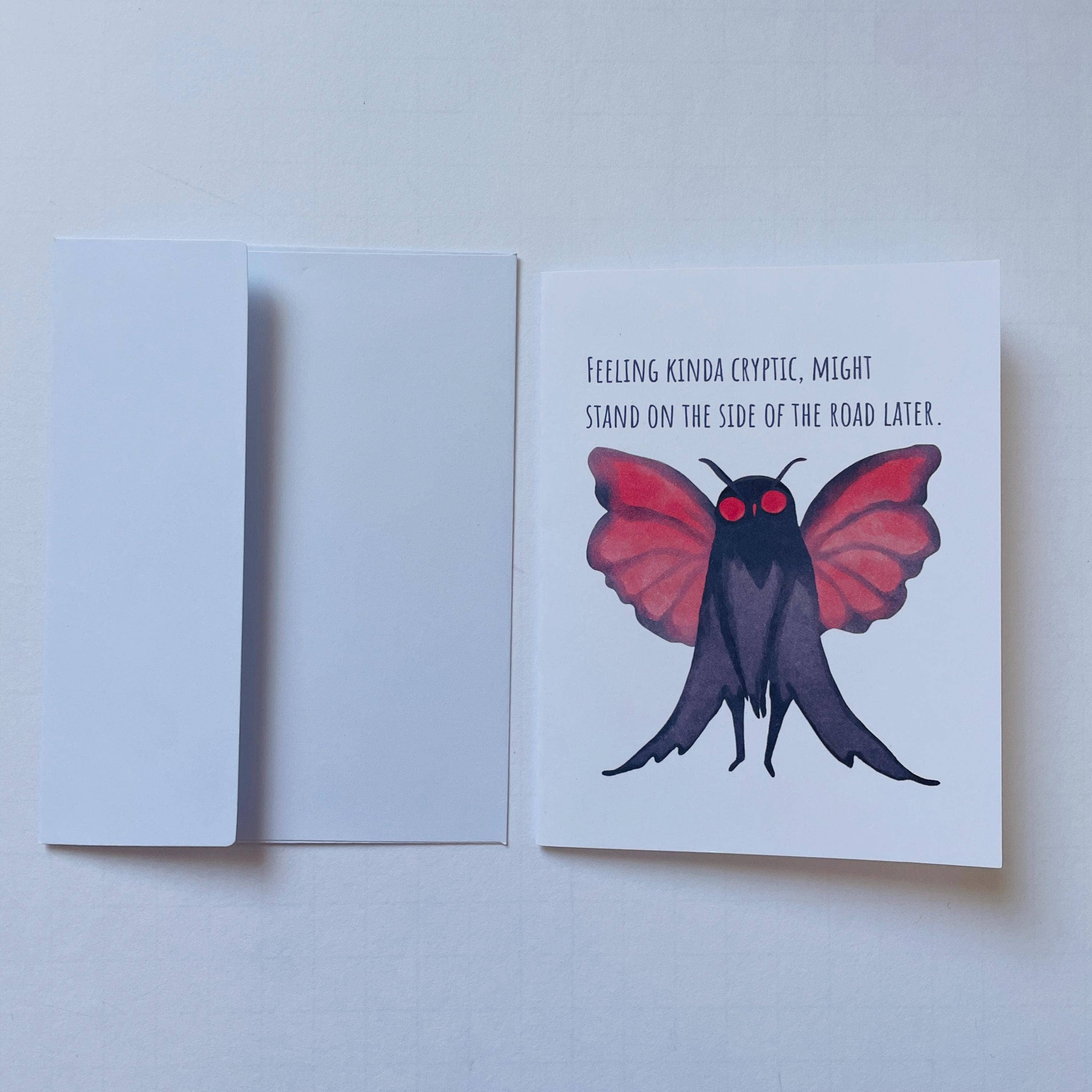 Cryptic Paper Co. - Wholesale Everyday Greeting Card - Mothman Cryptic Humor Card For Any Occasion6