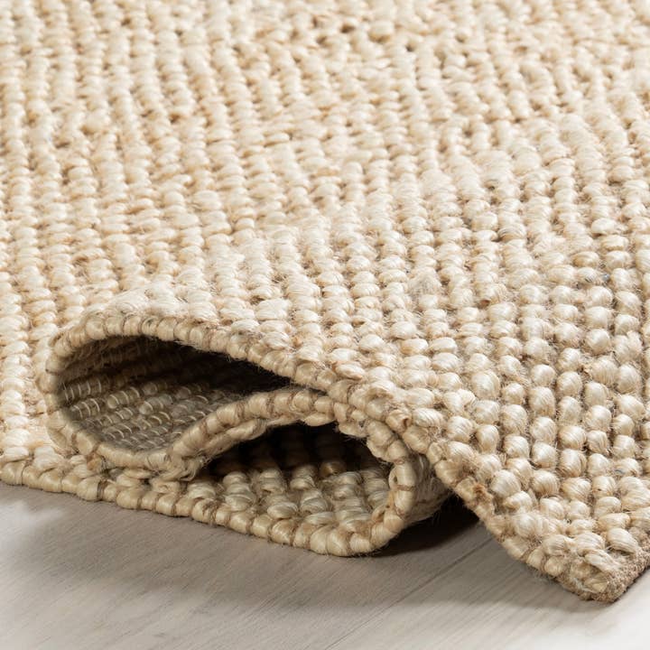 Beige Home Conservatory Textured Handwoven Jute Area Rug for wholesale on Faire5
