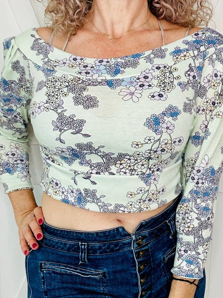 Top abullonado con forma de flor de salvia para venta al por mayor de Aerial Clothing sRQ