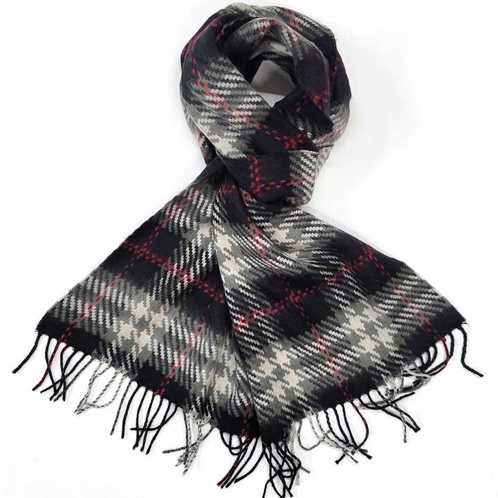 SERENITA - Wholesale Scarf - Unisex - Cashmere Feel Scarf Soft Warm Unisex Tartan Made in Korea12