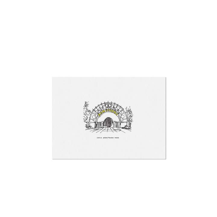 New Orleans Armstrong Park Mini Contour Art Print for wholesale by Statement Goods