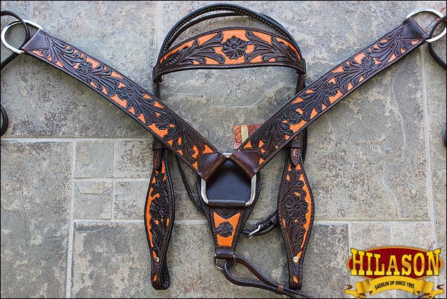 HILASON - Wholesale Horseback Riding Gear - HILASON Western Horse Headstall Breast Collar Set Tack Genuine American Leather | For Horses Headstalls13