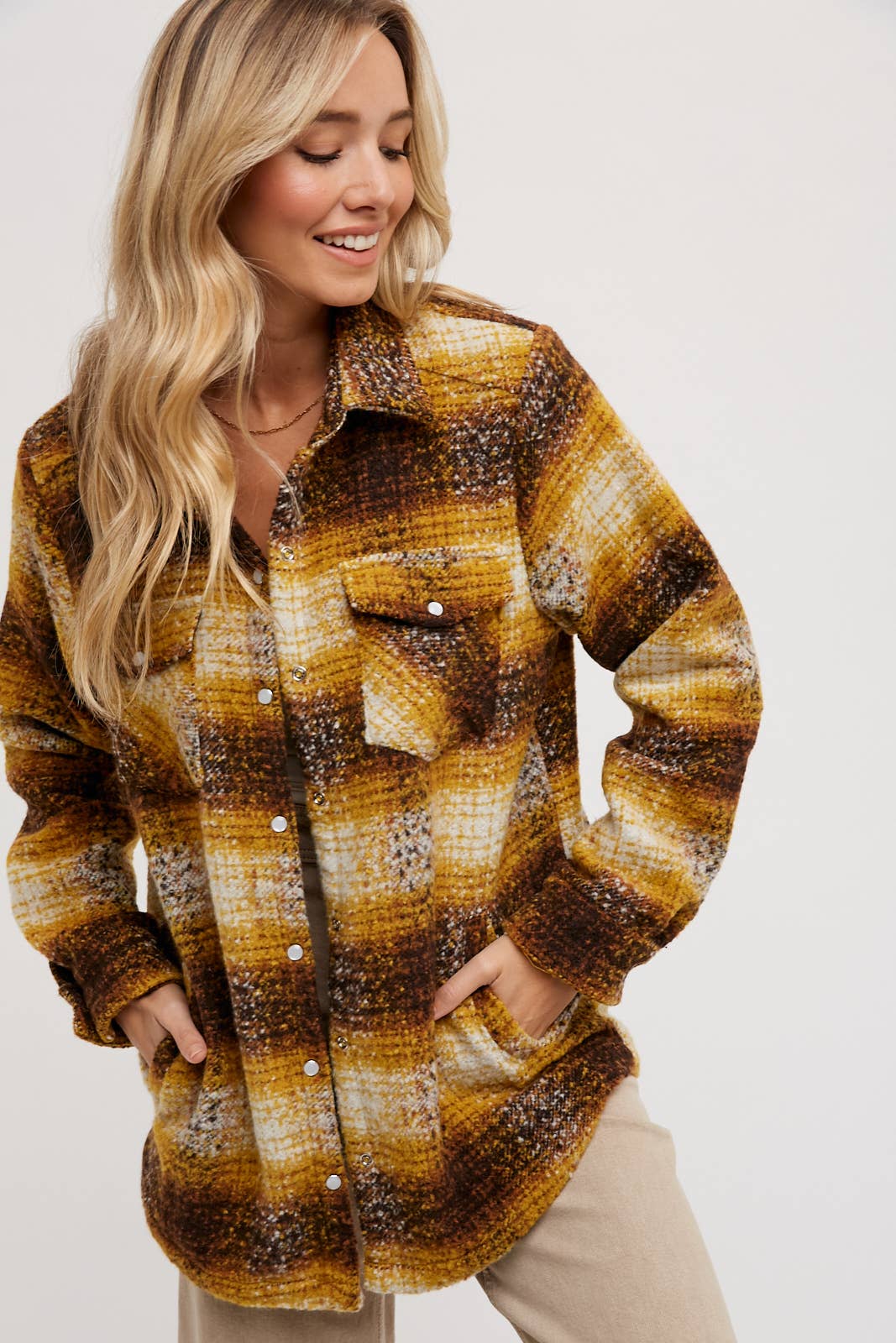 Bluivy - Wholesale Shirt Jacket/Shacket - Women's - BUTTON DOWN FLANNEL SHACKET9