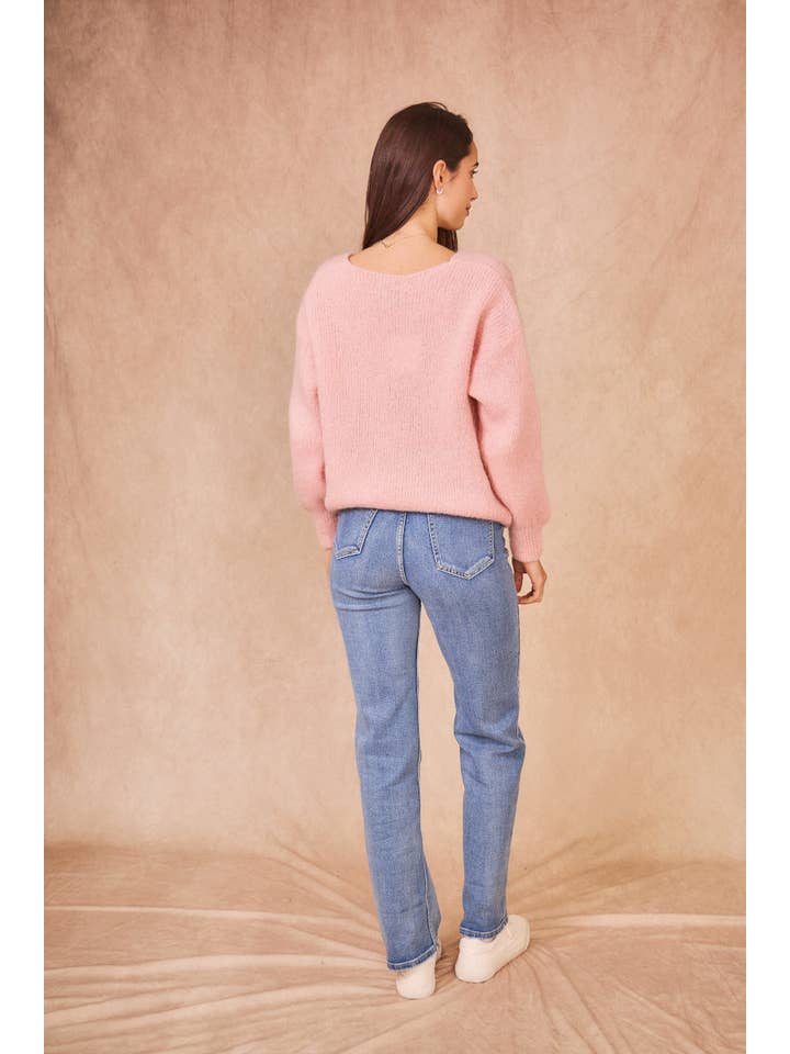 Calie Paris - Wholesale Knit Sweater - Women's - V-Neck Kid Mohair Sweater11