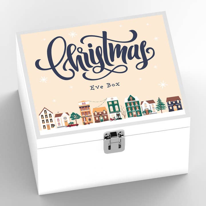 Vivid Squid Wholesale – wholesale Christmas decoration – P6769 - Christmas Eve Box Snowy Street Scene Festive Wooden1