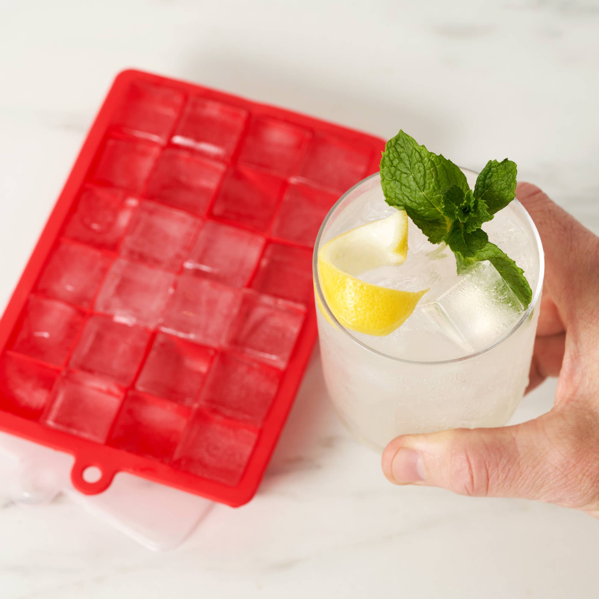 TRUE - Wholesale Ice Tray/Mold - Chill 1 inch Ice Cube Tray with Lid Blue Red Bulk Assortment2