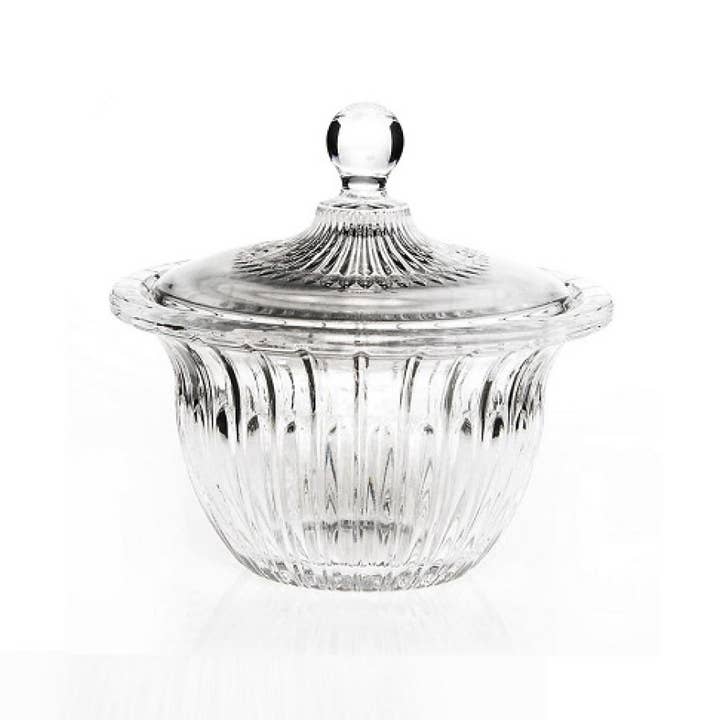 Hakan - Wholesale Decorative Plate/Dish/Bowl - Decorative Glass Candy Dish with Lid, Crystal Cut Glass Bowl
