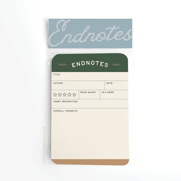 Easyhand Goods – formerly Onderkast - Wholesale Bookmark - Endnotes Book Review Card Set