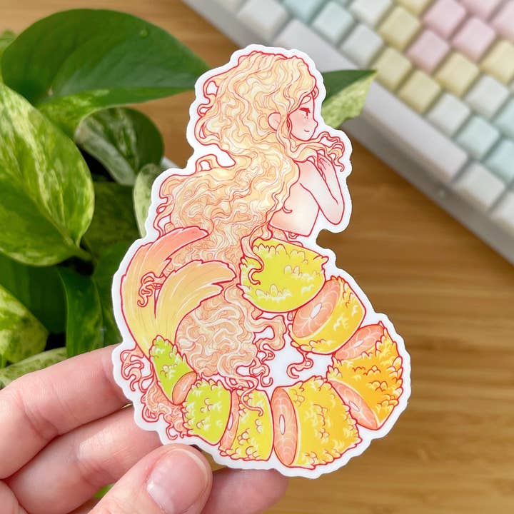 Adesivo Tempura girl per la vendita all'ingrosso da parte di Alisa Draws