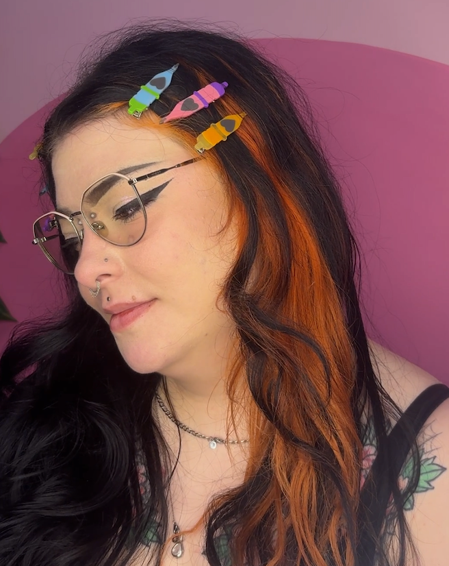Grlpwr Art - Wholesale Hair Clip - Women's - Multi Color Cartridge Alligator clips (PREORDER)1