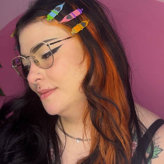 Grlpwr Art - Wholesale Hair Clip - Women's - Multi Color Cartridge Alligator clips (PREORDER)1