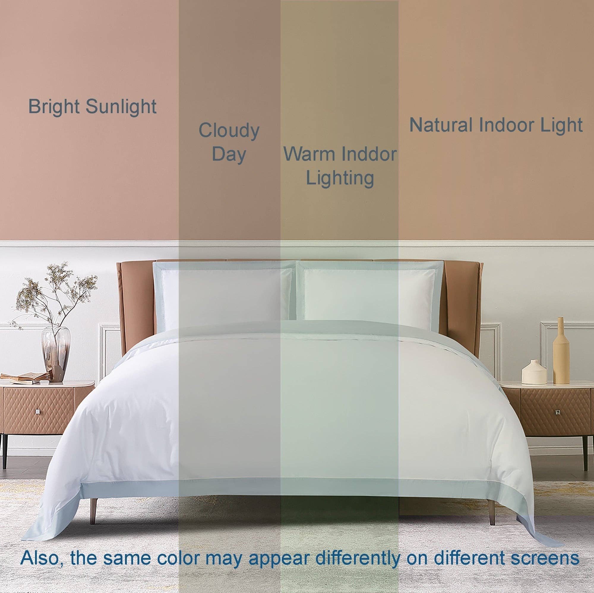 THE COTTON & SILK - Wholesale Duvet Cover - Long-staple Cotton Duvet Cover, White + Misty Blue4