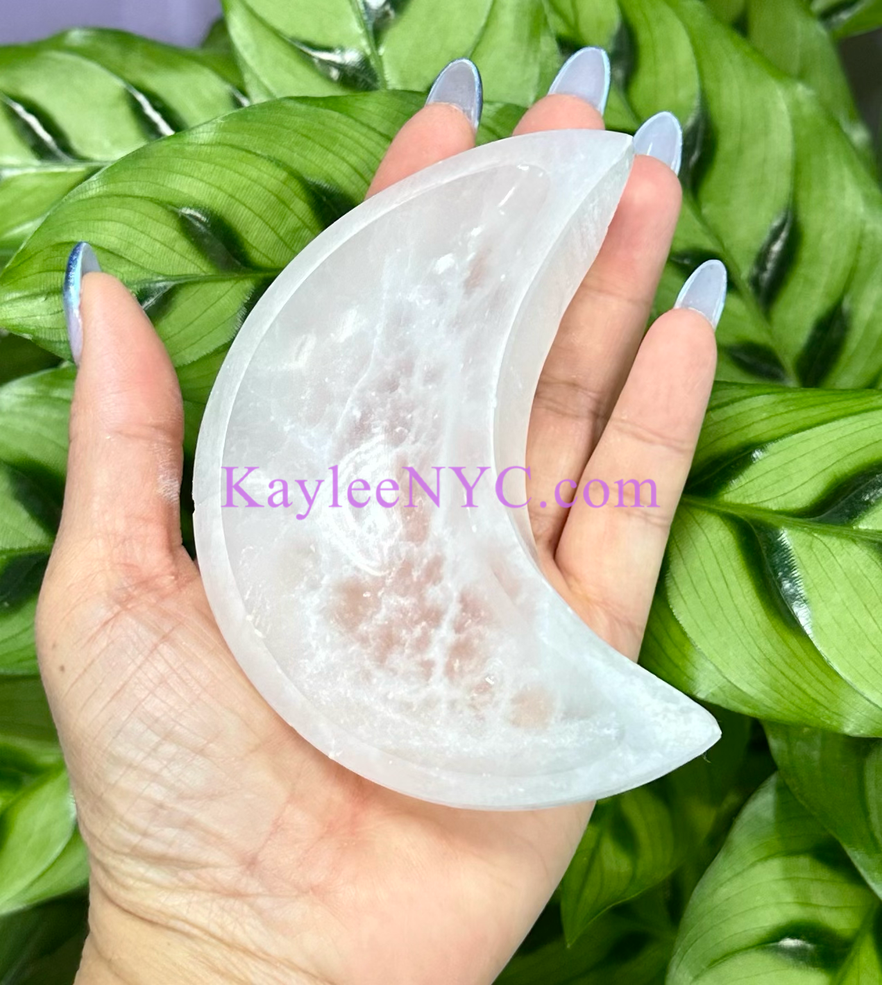KayleeNYC - Wholesale Spiritual Stone/Crystal - Natural Selenite aka Satin Spar Moon Bowls ~10cm6