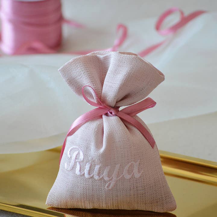 Uniq Favors - Wholesale Party Favor Bag/Box - Custom Embroidered Sachet Bags, Linen Bag, Soap Bulk Gifts