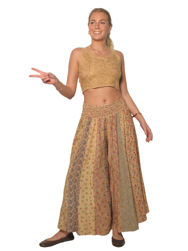 Blue Sky - Wholesale Pants - Women's - 6287 Day Tripper Pants Patchwork Rayon