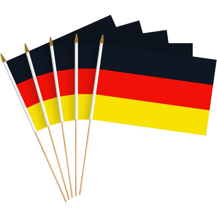 Germany Flag Handheld 8x12 IN 30 Pack Printed Polyester for wholesale by G128