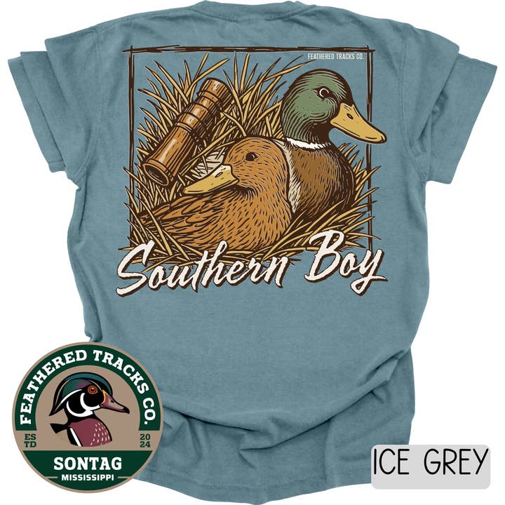 Feathered Tracks Co. - Wholesale Screen Printed T-Shirt - Unisex - Southern Boy Duck Call0