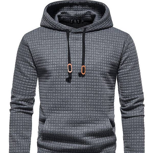 Long Sleeves Waffle Hooded Sweatshirt Tops for wholesale by OceanusSwim