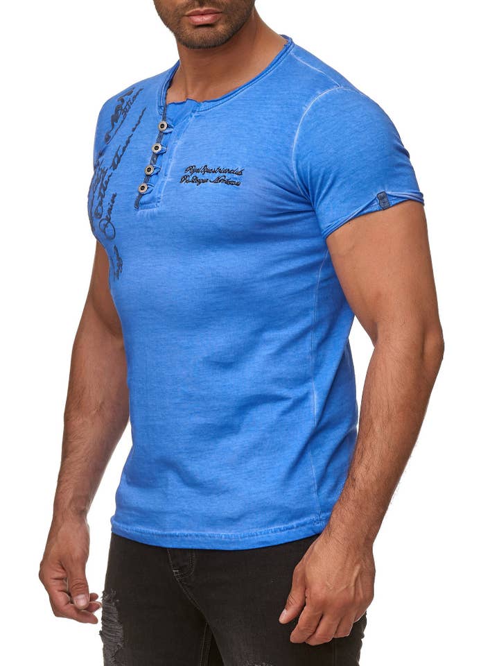 Tazzio – wholesale T-shirt – men's – Tazzio 4050-1 Men's Oil-Washed T-Shirt