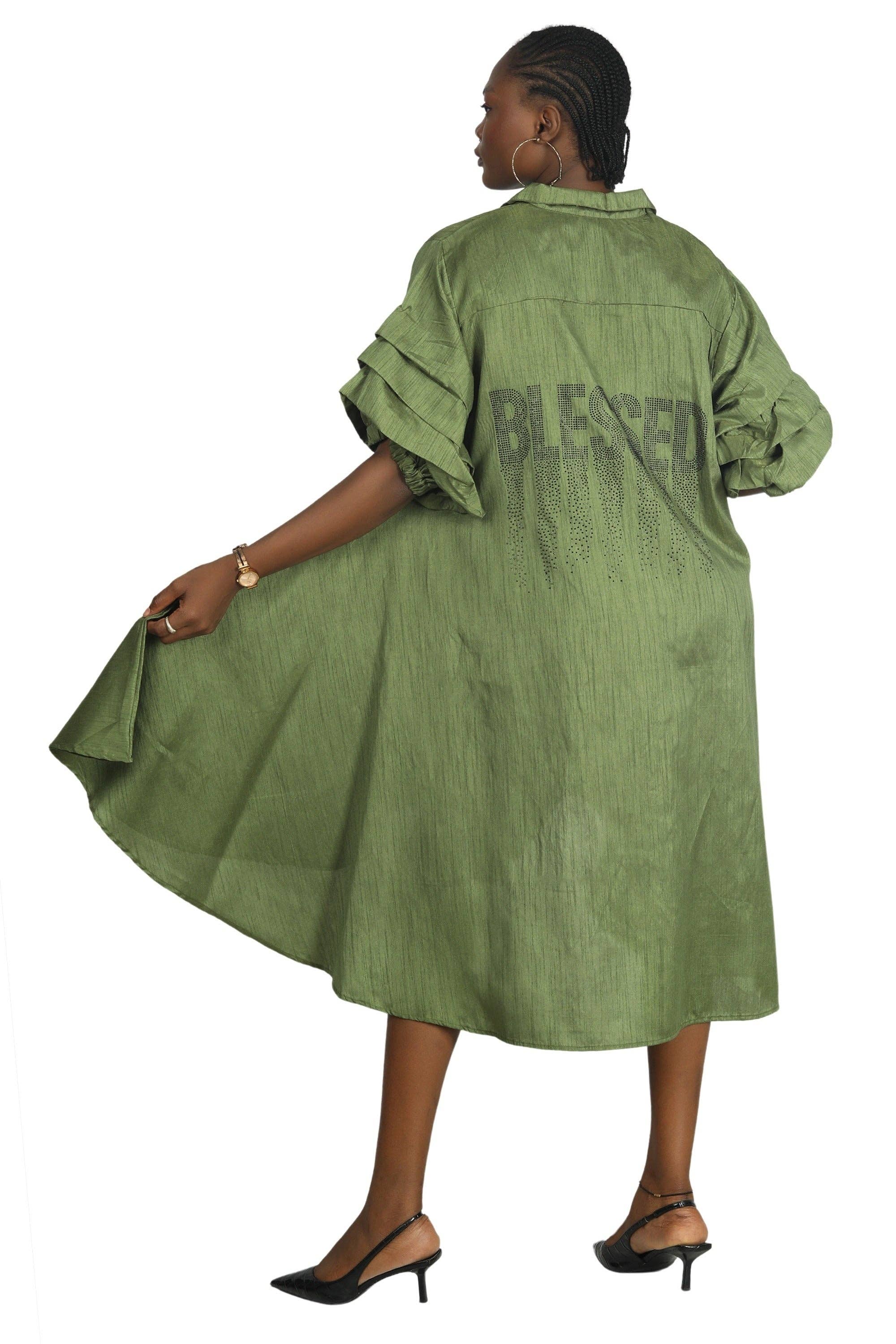 Advance Apparels - Wholesale Dress - Women's - Hi-Lo Dress w/ "Blessed" AD-250138