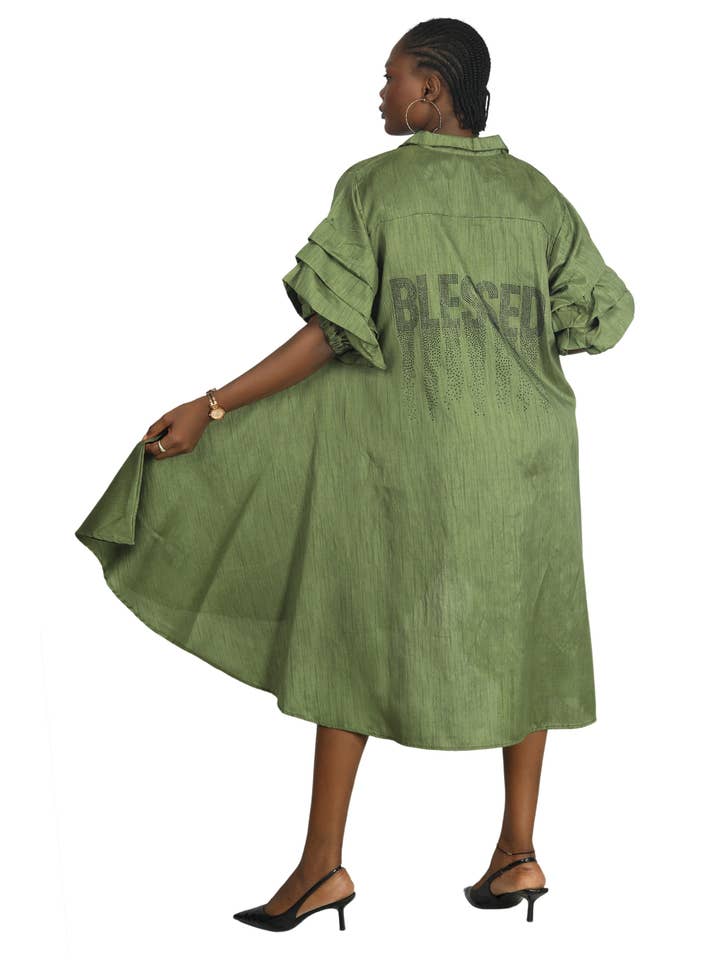 Advance Apparels - Wholesale Dress - Women's - Hi-Lo Dress w/ "Blessed" AD-250138