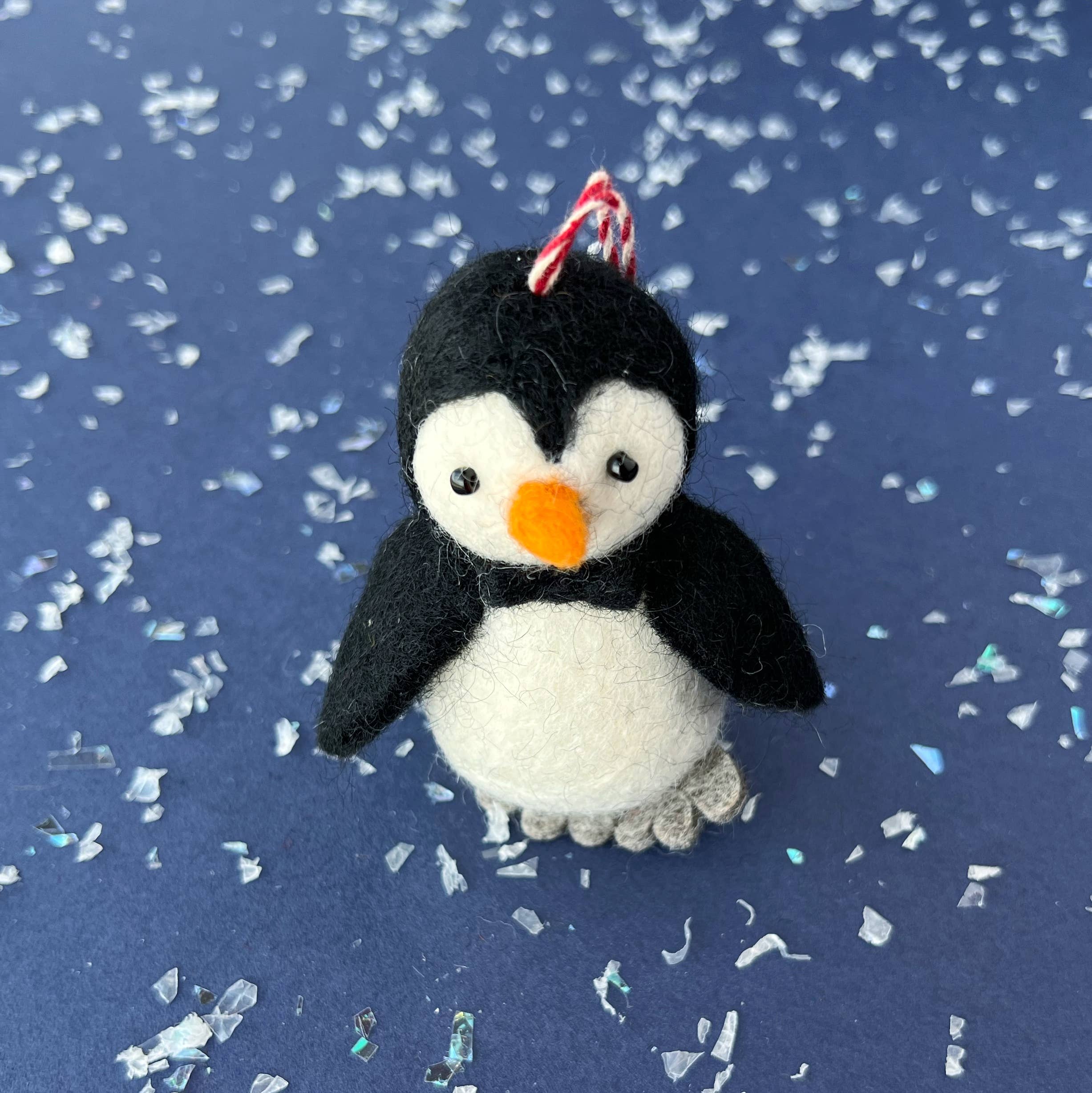 Ornaments 4 Orphans - Wholesale Ornament - Penguin with Bow Tie Tufted Wool Christmas Ornament3