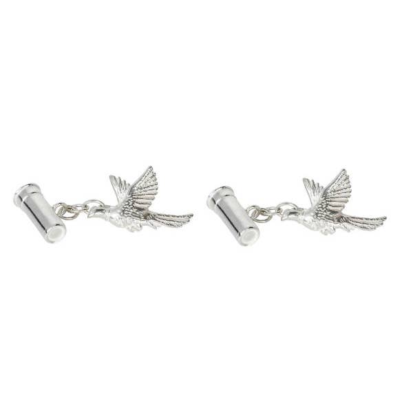 Pheasant & Gun Cartridge Sterling Silver Cufflinks for wholesale by Dalaco - incorporating David Aster