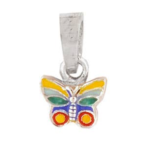 pendentif papillon, coloré, argent 925, revêtement électronique pour la vente par Janusch