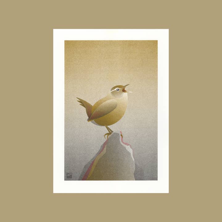 riso print - Wren - Fågelkonsttryck - A4 för wholesale av VrijFormaat