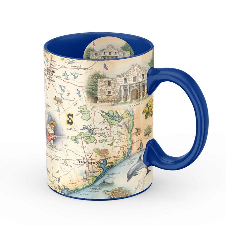 Texas State Map Mug – 16 oz Ceramic | Xplorer Maps Artwork for wholesale by XPLORER MAPS
