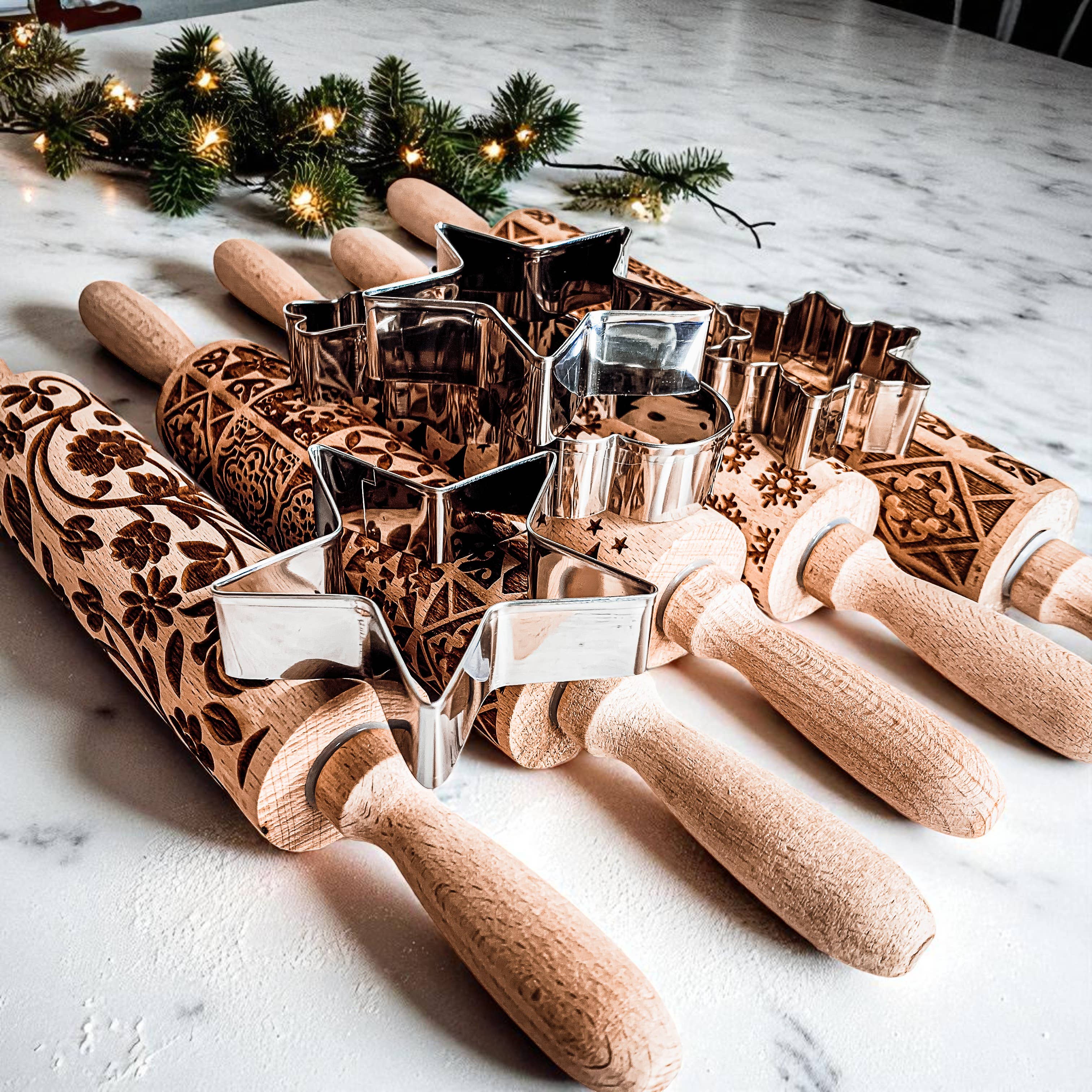 Gia Roma - Wholesale Rolling Pin - Christmas Cookie Cutter Baking Gift Set Wooden Rolling Pins 57