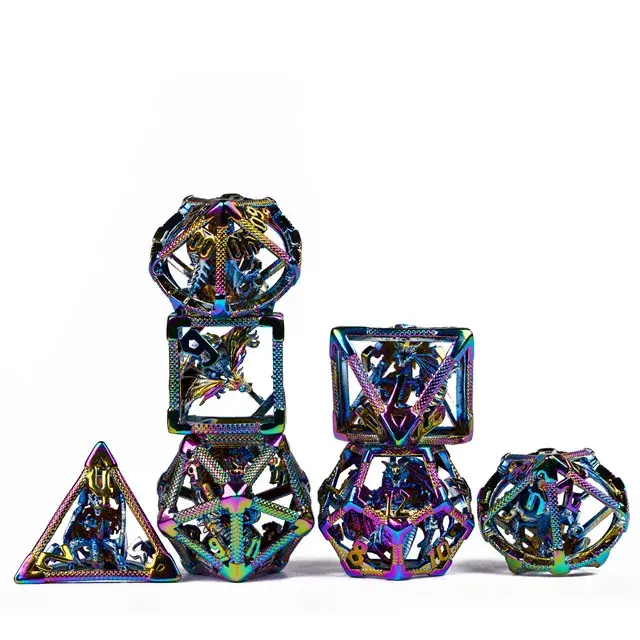 Cultivation Games - Wholesale Dice - Caged Dragon Hollow Metal Dice (4 new colors!)1