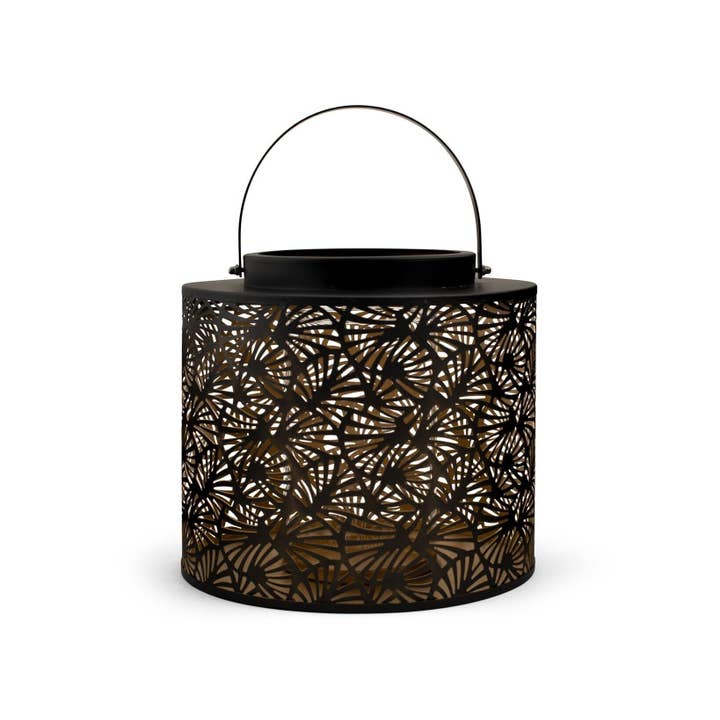 Linterna De Metal Color Negro Y Oro cm 25X22,5. para venta al por mayor de H&H