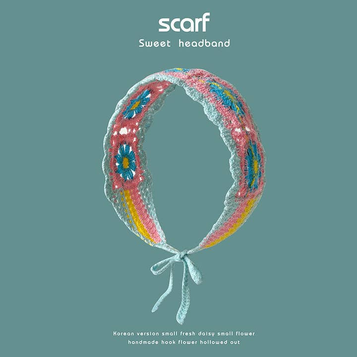 Funkyrel® Atzbranding Limited - Wholesale Fashion Headband - Women's - Handmade Crochet Daisy Headband - Summer's Perfect Accessory