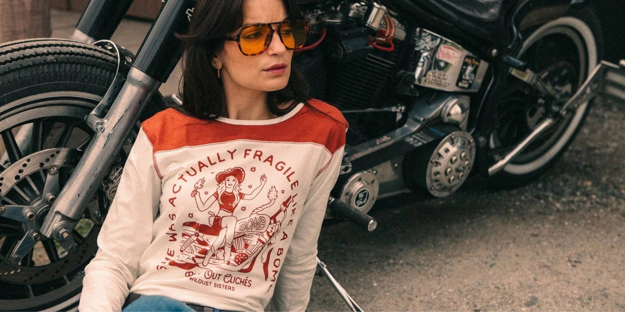 WILDUST - Wholesale Screen Printed T-Shirt - Women's - WESTERN TEE - FRAGILE LIKE A BOMB2