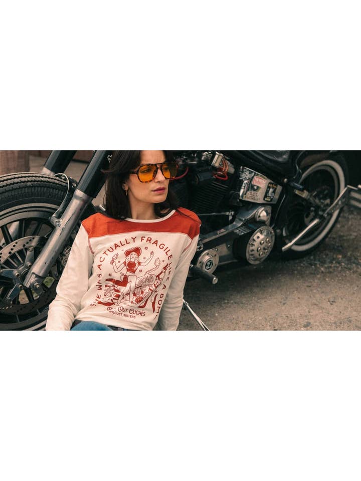 WILDUST - Wholesale Screen Printed T-Shirt - Women's - WESTERN TEE - FRAGILE LIKE A BOMB2