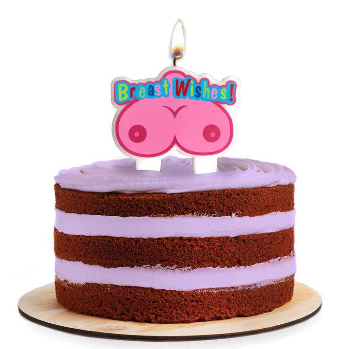 Little Genie Productions - Vente Bougies pour gâteau - Bougie de fête Boobie Breast Wishes1