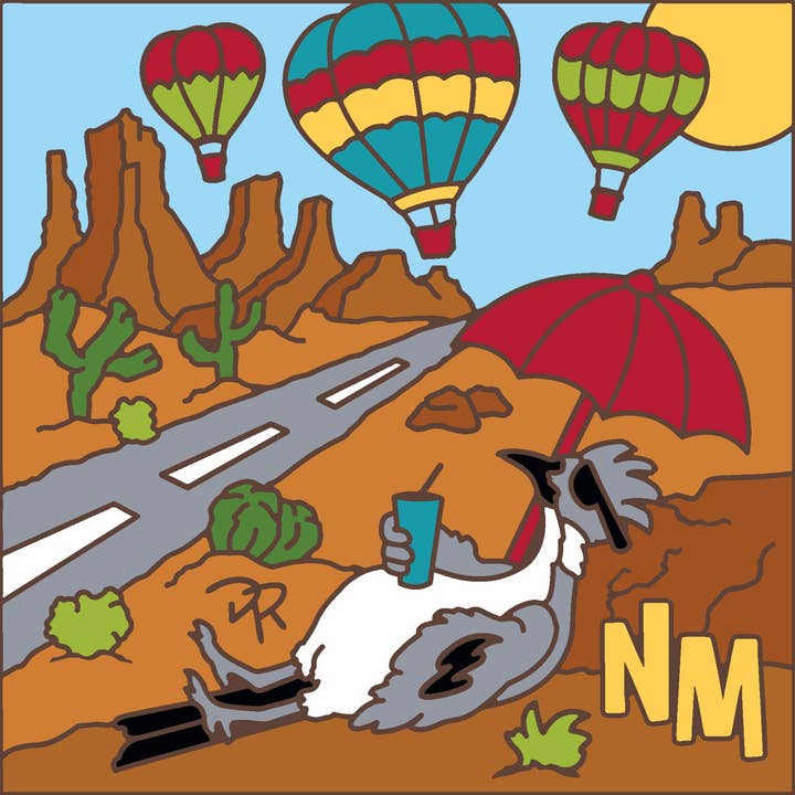 NM Roadrunner's Balloon Festival Tile (9311A) for wholesale by Earthtones Tile