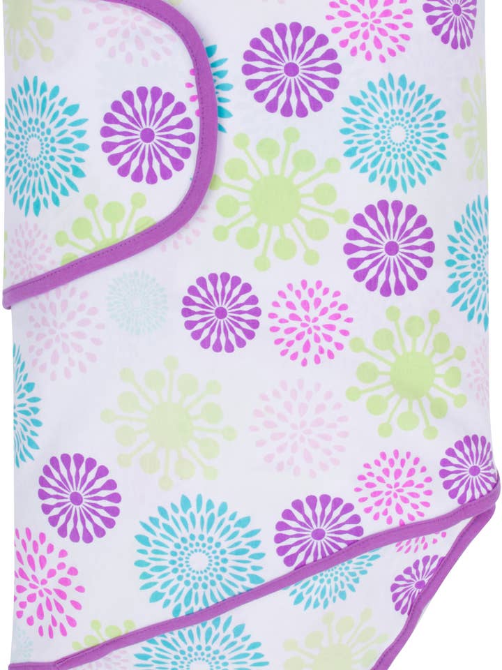 Färgglada skurar med lila Trim Miracle filt för wholesale av Miracle Blanket- The #1 Pediatrician-recommended Swaddle